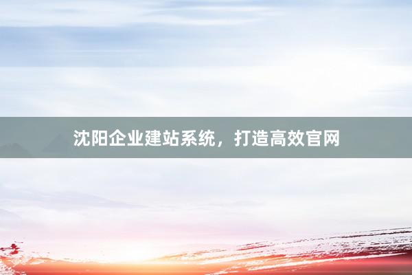 沈阳企业建站系统，打造高效官网