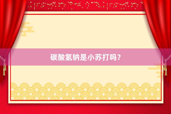 碳酸氢钠是小苏打吗？