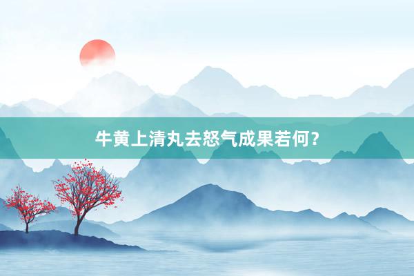 牛黄上清丸去怒气成果若何？